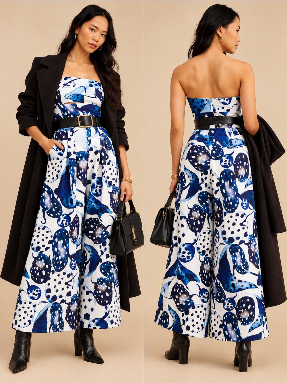 FARM Rio Mantas Strapless Maxi Jumpsuit Size S